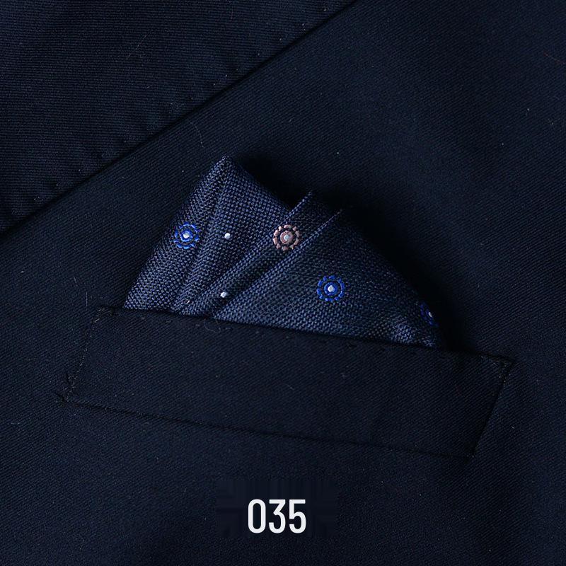 Men's British Pattern Pocket Square - Suit Wedding Banquet Accessory, Polyester Cotton Handkerchief.