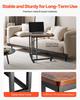 C Table, C Shaped Sofa Side Table with Metal Frame Rolling Casters, Portable C Shaped End Stand for Living Room Bedroom Office, 19.69 x 13.78 x 23.82