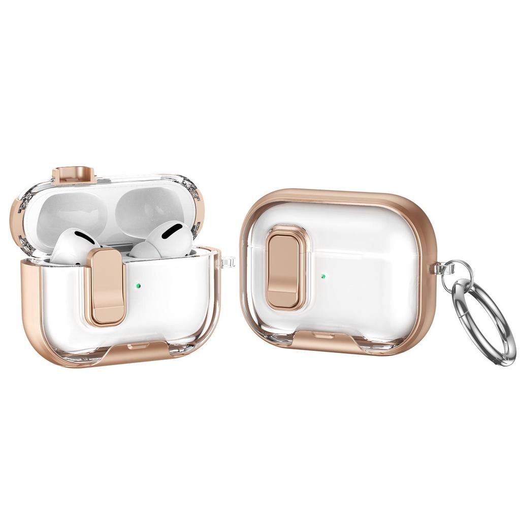 Transparent Color-Block Protective Case with Stand for AirPods Pro 2nd Gen