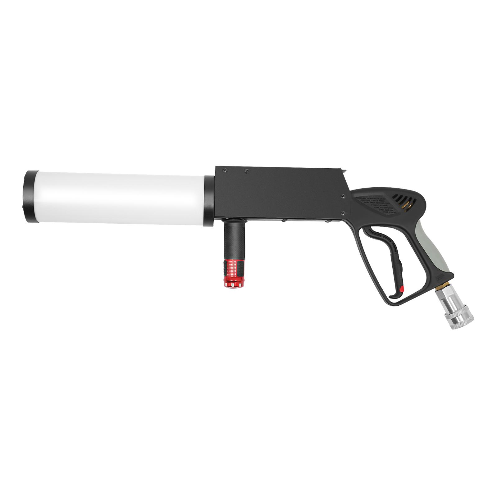 

Ручная дым-машина CO2 Высокое давление 5-6 МПа, RGB LED Дымогенератор со шлангом 9,8 фута для сцены, свадьбы, вечеринки, DJ-клуба, мероприятия серебряный