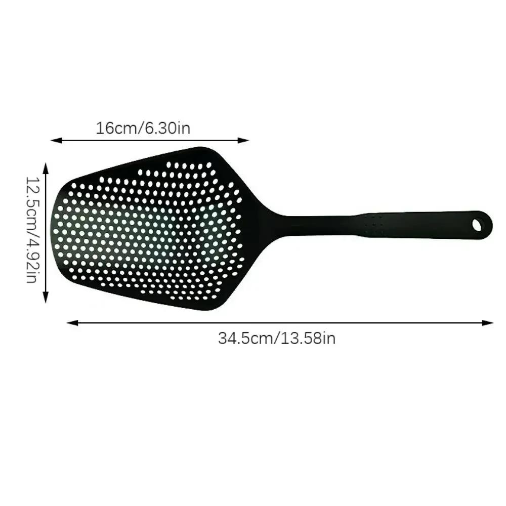 Plastic Strainer Spoon Long Handled Large Size Mesh Drain Scoop Portable Kitchen Cooking Tool Leaky Spoon Food Strainer