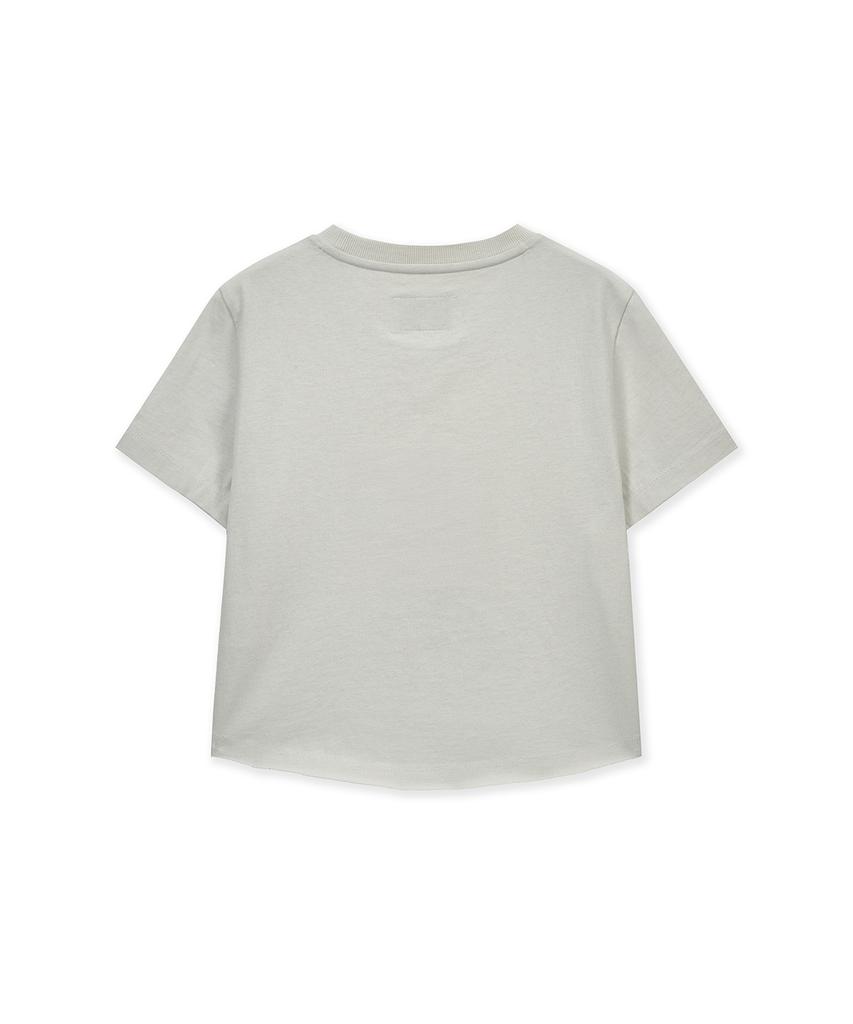 Mattengkim Graffiti Round Hem Crop Top In Cream