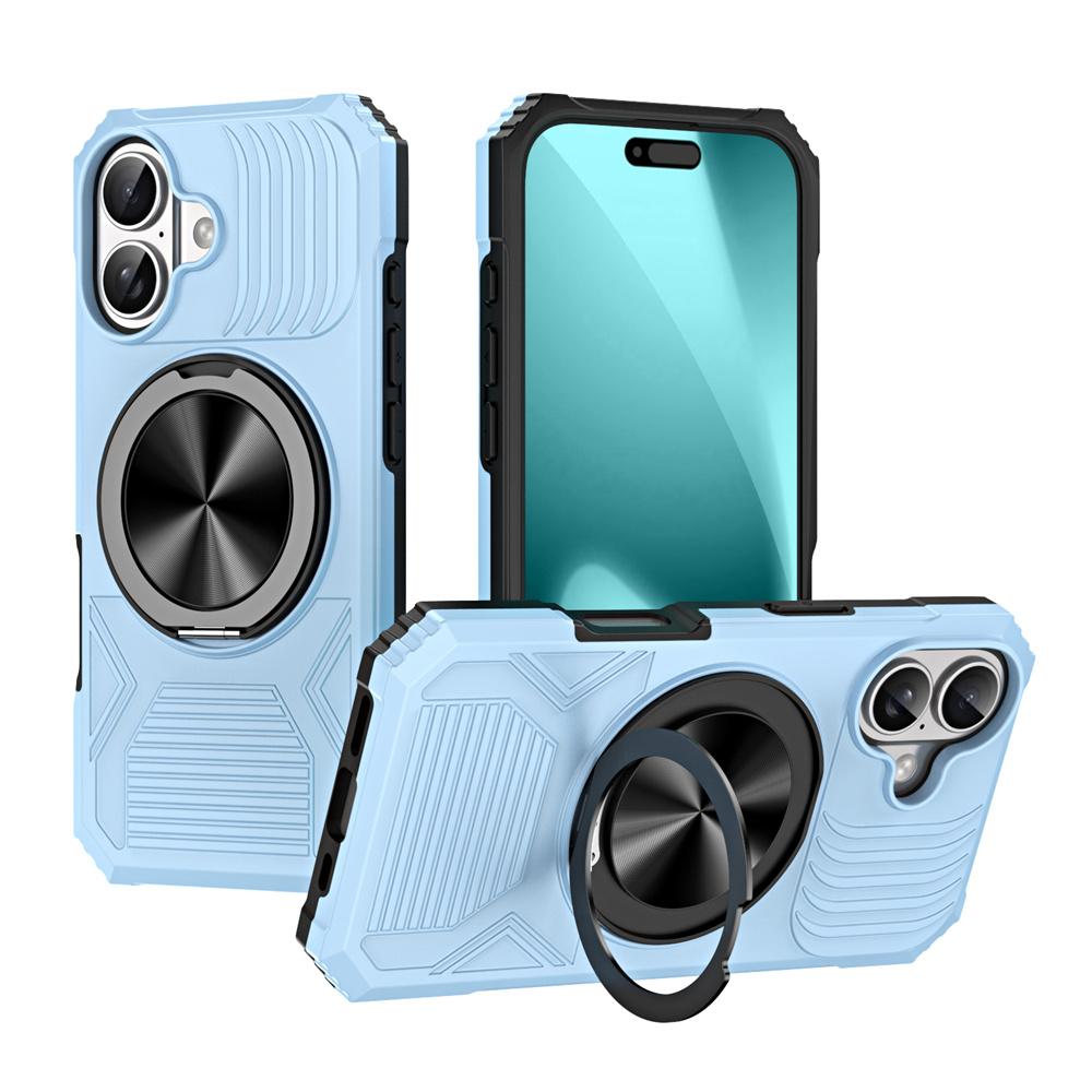 Dual Layer Armor Magnetic Folding Stand Phone Case For iPhone 16 17 Pro Max Air 15 14 13 12 Non-slip Protector Back Cover