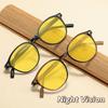 New Men Women Large Frame Yellow Protective Sunglasses Retro Ruond Night Vision Eyeglasses Computer Driving Eyewear