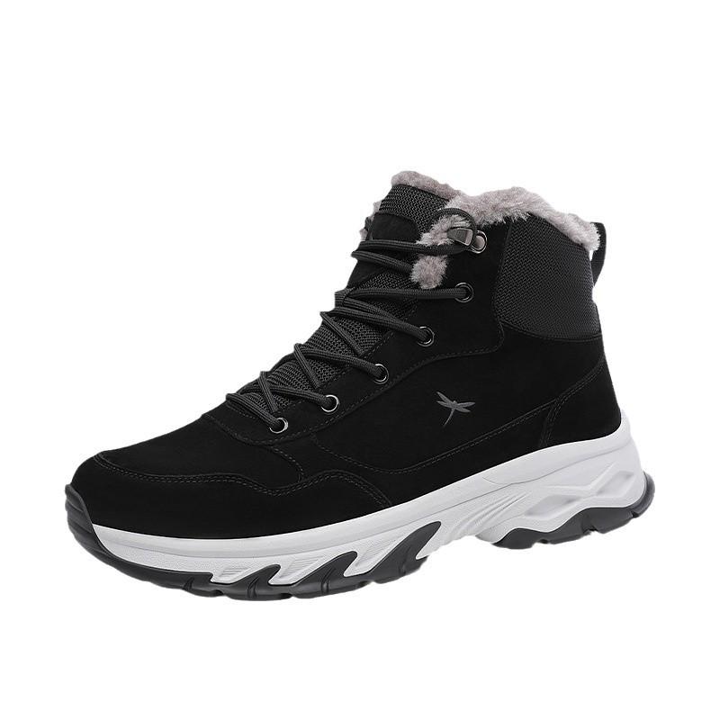 Red Dragonfly Men's Winter Thick-Sole Height-Increasing Warm High-Top Sneakers