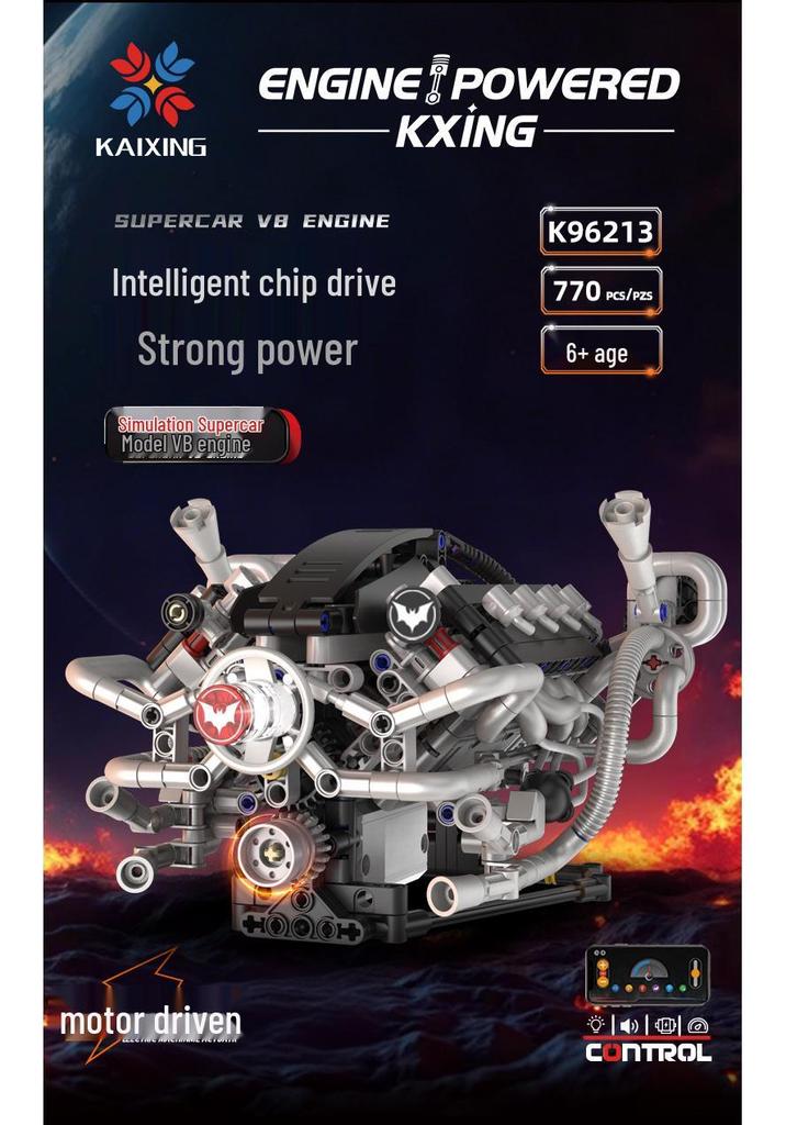 V8 Engine Model Building Kit: Educational Toy for Boys and Primary School Science Education
