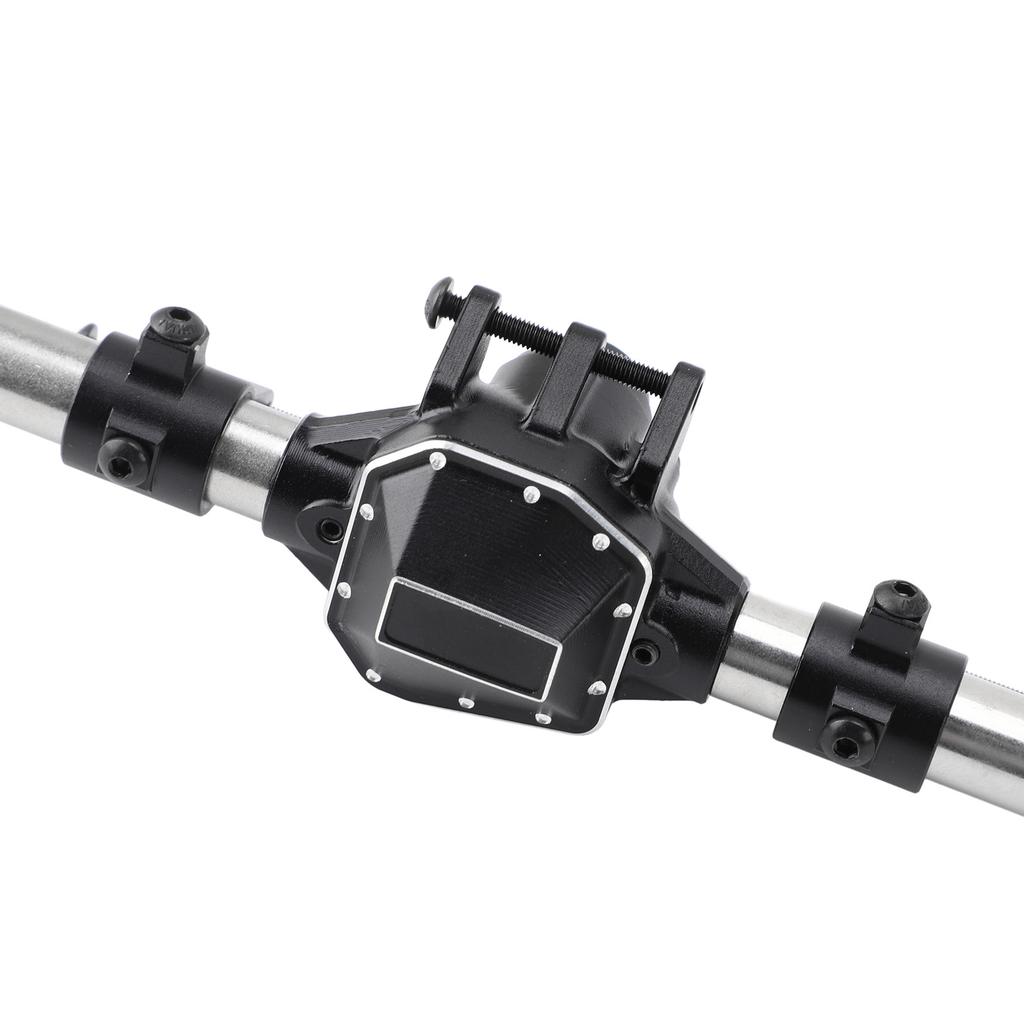 RC Car Front Rear Axle Black Stainless Steel Aluminum Alloy Anodized RC Front Rear Axle Set for SCX10 PRO