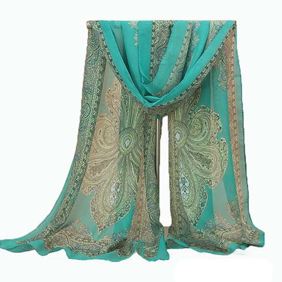 Sciarpa Lunga Morbida in Chiffon Floreale da Donna, Coprispalle Trasparente, Stola, Regalo