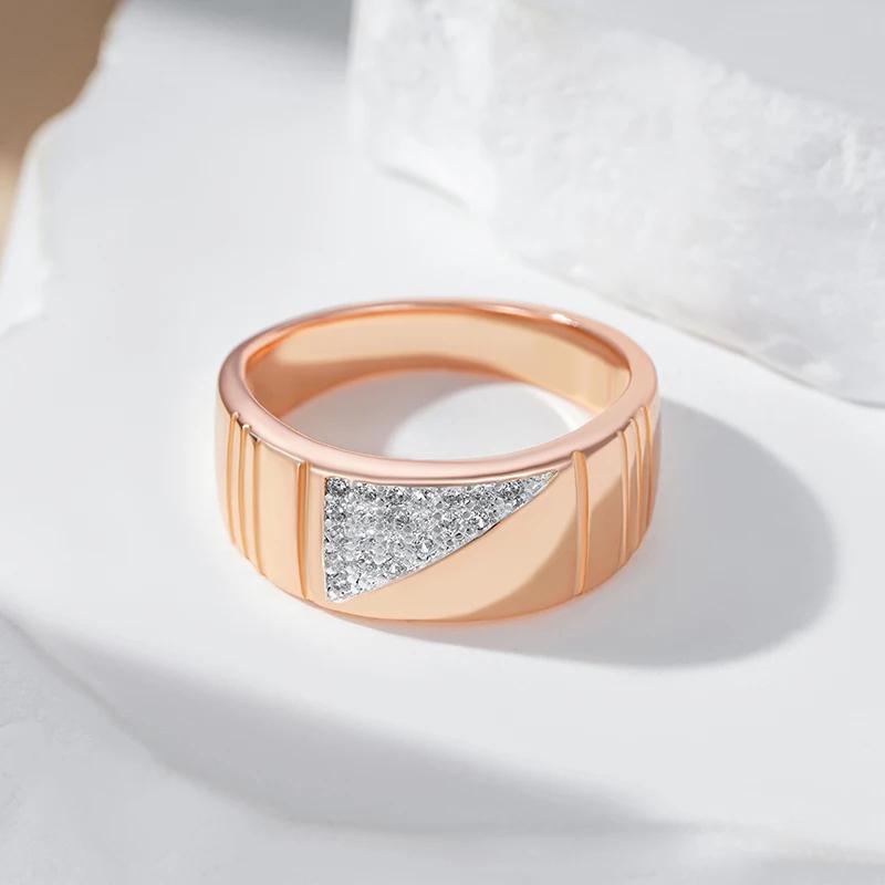 Smooth Golden Round Silver Plated Sparkling Zircon Personality Women Rings Wedding Party Luxury Jewelry
