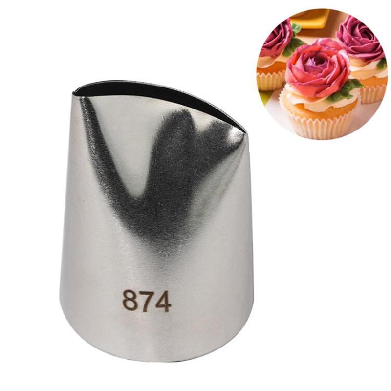 Große Größe Rose Blume Edelstahl Spritztüllen für Kuchen und Sahne Dekoration Gebäckspitzen Kuchen Dessert Dekorateure Werkzeug #874