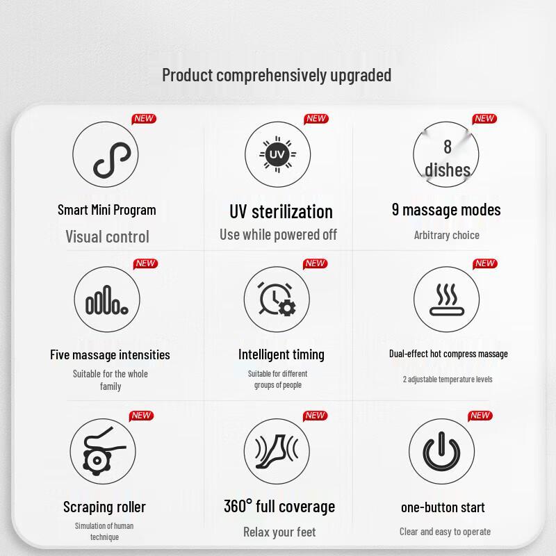 Desleep Foot Massager with Heat and UV Sterilization CN Plug (adapter Included)