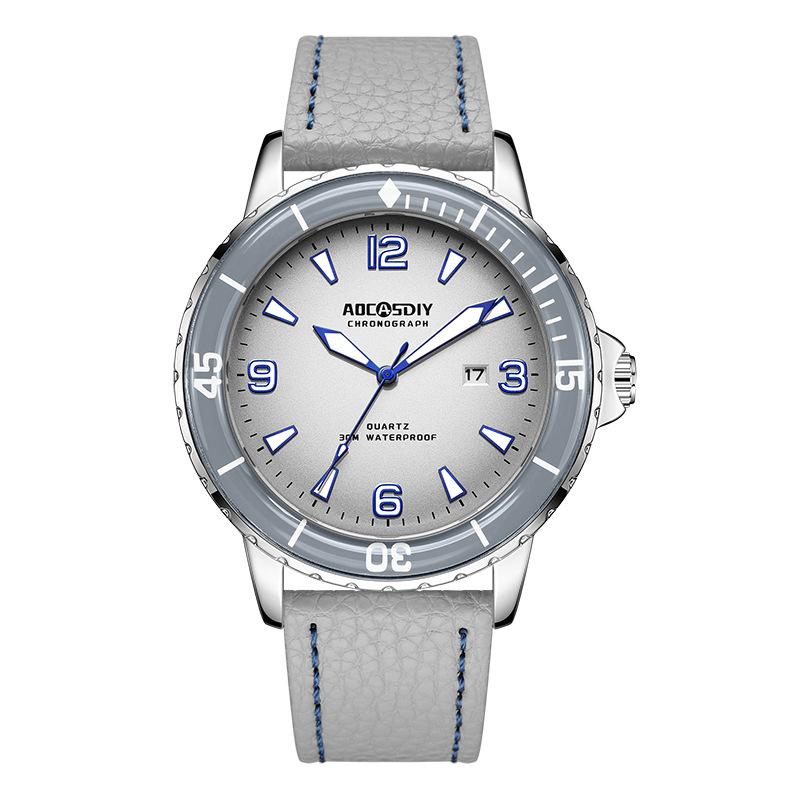 Men's Waterproof Luminous Quartz Watch Student Colored Dial Fashion Sports Calendar Watch