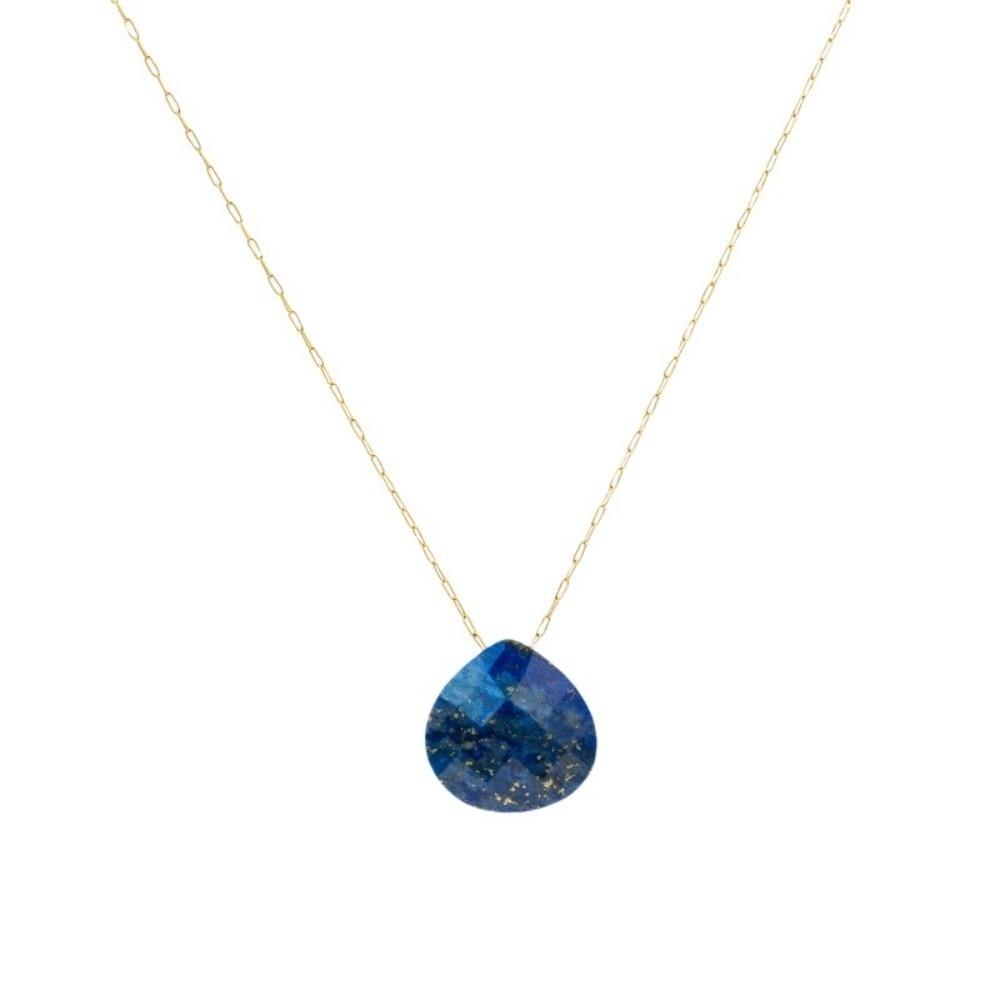 Minimalist Stone Necklace Stainless Steel Collarbone Chain Waterdrop Pendant Necklace Party