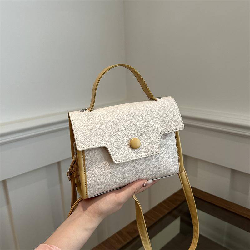 Dámská taška Módní malá čtvercová taška Texturovaná PU kabelka Jednoduchá všestranná taška přes rameno