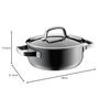WMF FusionTech Mineral Low Casserole PL (Platinum) 20cm, Shallow, Double-handled Pot, Compatible with Induction and Gas Stoves, Waterless Cooking, Mad