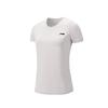 Li-Ning Solid Color Quick-Dry Breathable Round Neck Short Sleeve T-Shirt Women Tops White YTSU154-1
