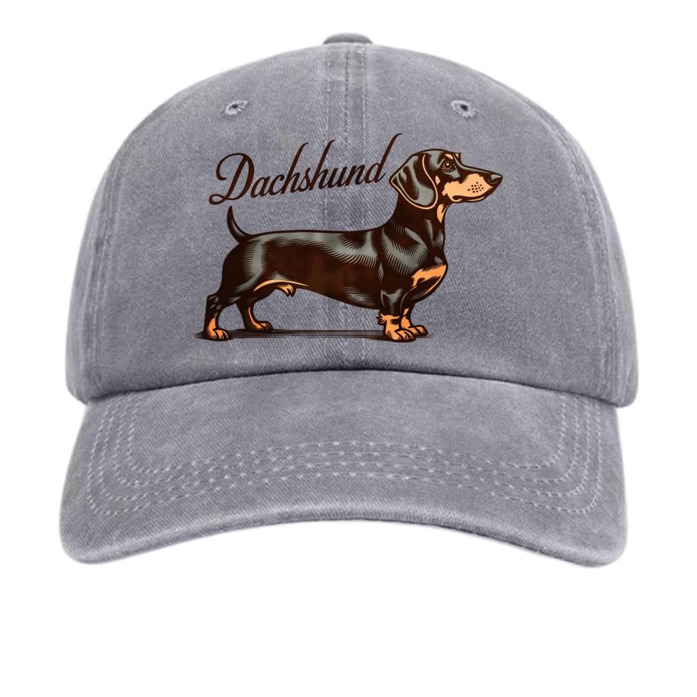 Vintage Dachshund Baseball Cap Cute Weiner Dog Graphic Hat for Pet Lovers