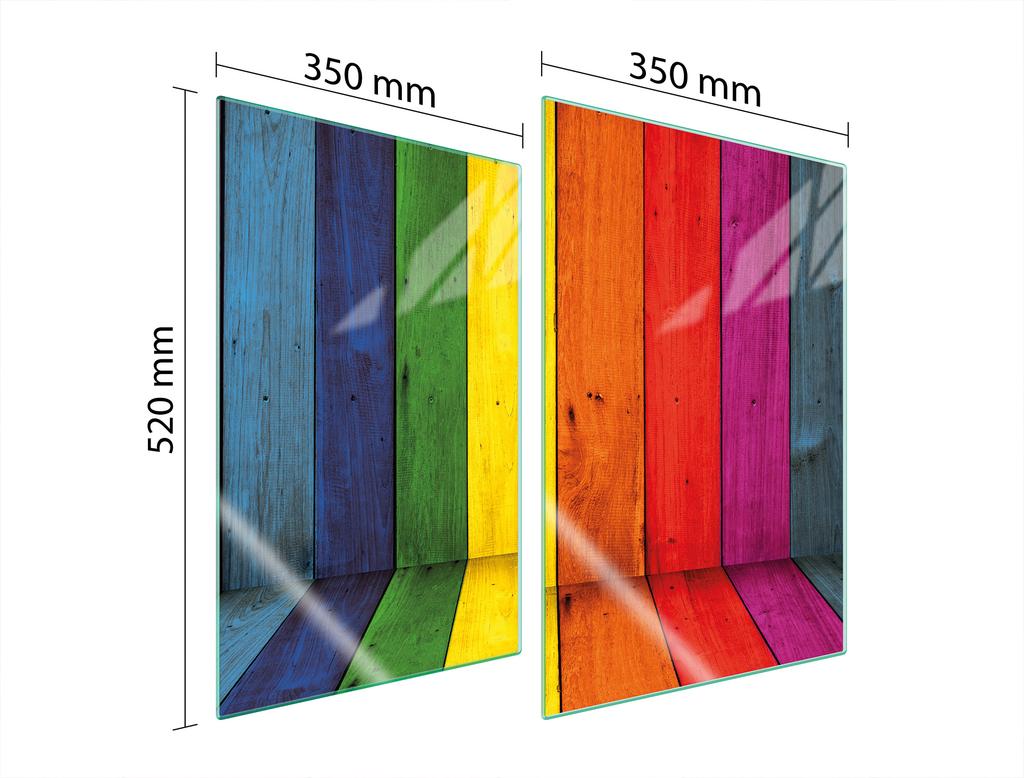 SZKLANA PŁYTA OCHRONNA DO KUCHNI 2x35x52 KOLOROWA