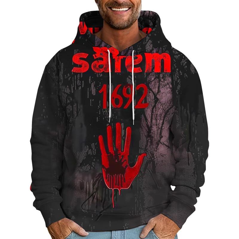 Vintage 3D It'S Not My Blood Bloody Letter Patterns Printed Sweatshirts Hoodies For Men Clothes Y2k Top Pullovers Spring And Autumn Boy Tees Clothing