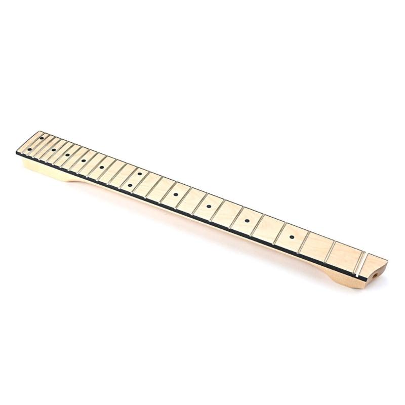 Guitar Neck Headless 25 Fret Maple Wood Smooth Natural Musical Dot Inlay Guitar Fingerboard Neck Solid Replacement Parts