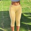 Women's Y2K Black Slim-Fit Cropped Trousers with Side Slits, Fitness Pants