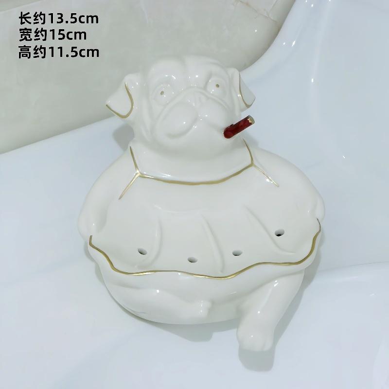 

Ceramic cartoon soap box cute storage rack, no water accumulation in bathroom draining soap dish holder soap holder bathroom