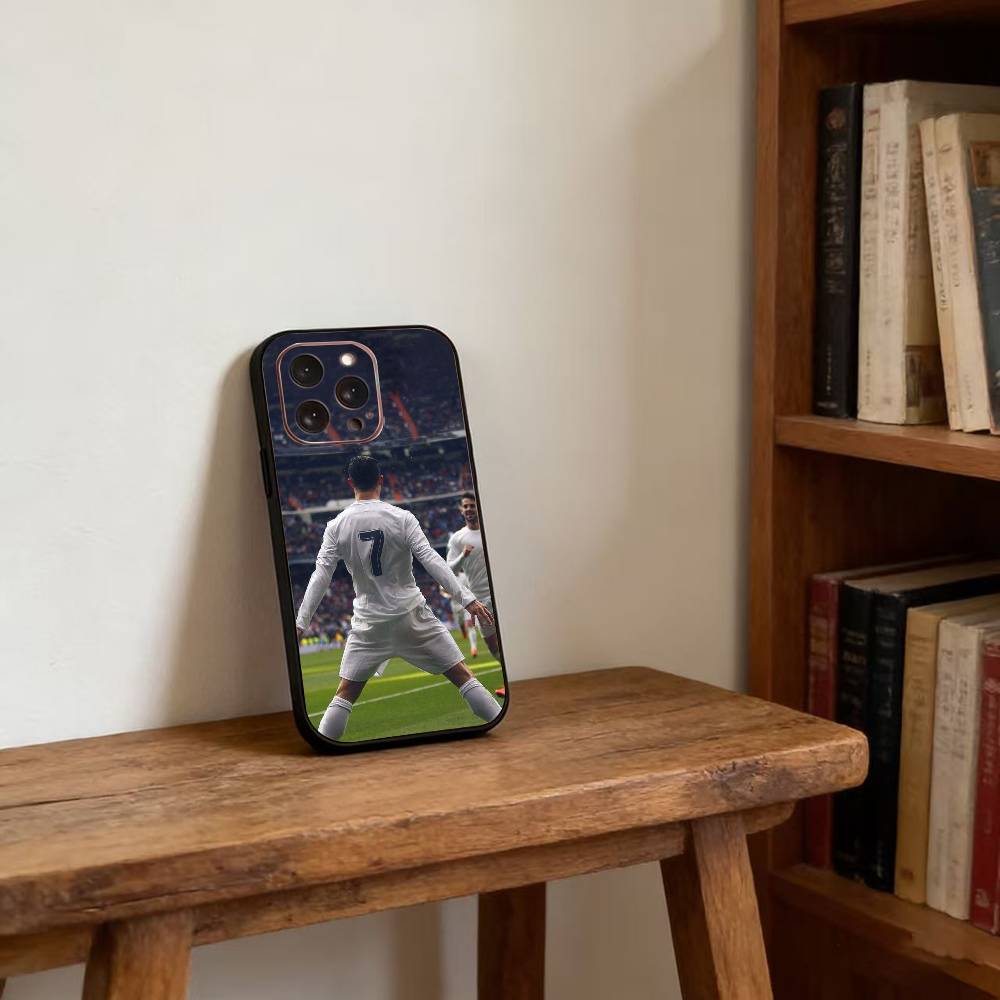 Custodia per Telefono Sports Star CR7 C-Cristiano R-Ronaldo Per iPhone 17,16,15,14,13,12,11 Plus,Pro Max,XS,Copertura Nera in Morbido Silicone