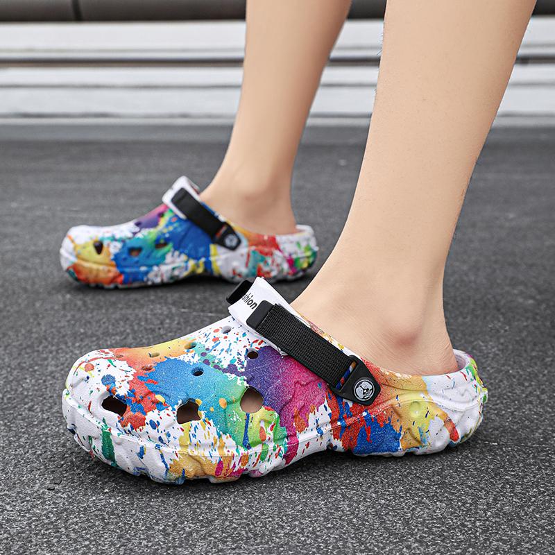 Herrtofflor Ny stor storlek Mode Tjocksulade vardagliga Sport sandaler herr EVA lättviktiga andningsbara utomhus strandskor herr