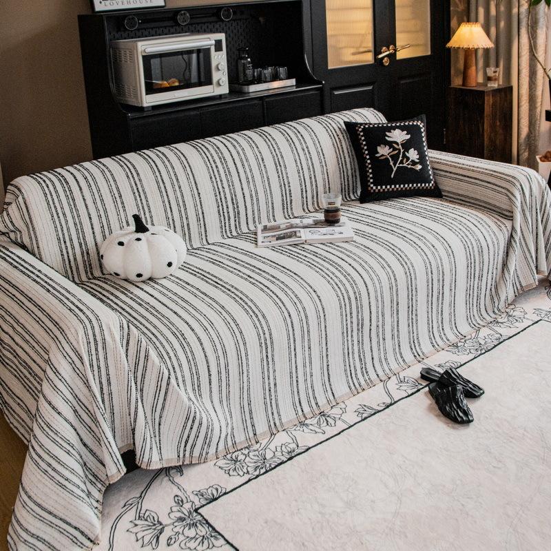 

Чехол для полотенца для дивана EIFLOY Stripe, винтажное одеяло из синели, защита от царапин, защитное покрытие для дивана и кресла, цельное, универсальное 180x130cm