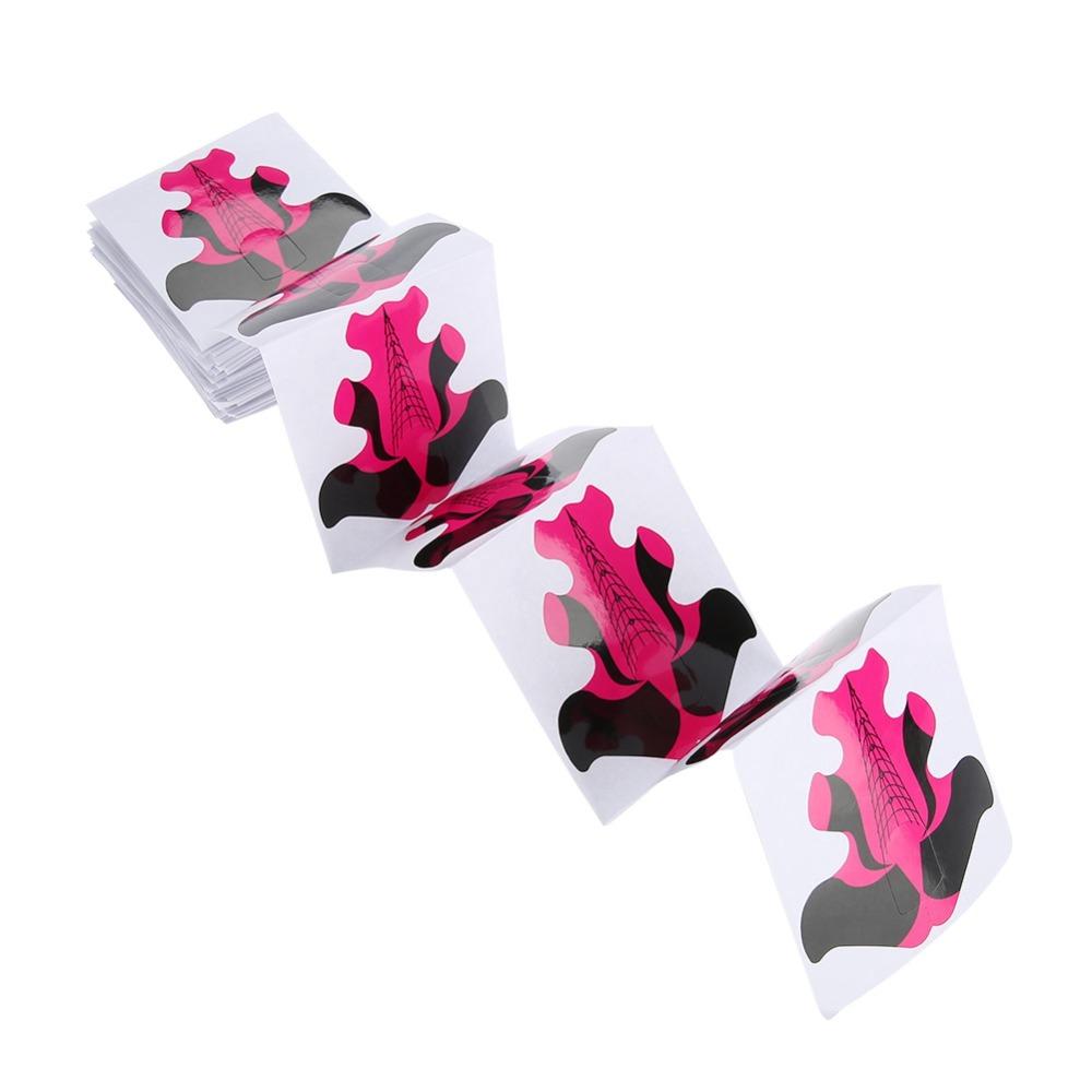 100pcs Self-Adhesive Sticker Nail Extension Paper Forms Easy DIY Nail Art Creation At Home
