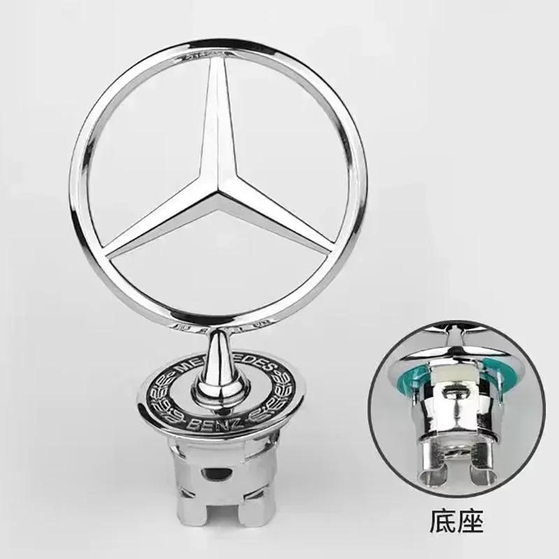 For Benz S-ss W6 Star Bonnet Badge Car Hood Front Chrome Logo Hood Marking For Mercedes Benz C E S Class W204 W205 W212 W213 W211 W220 W222 W223