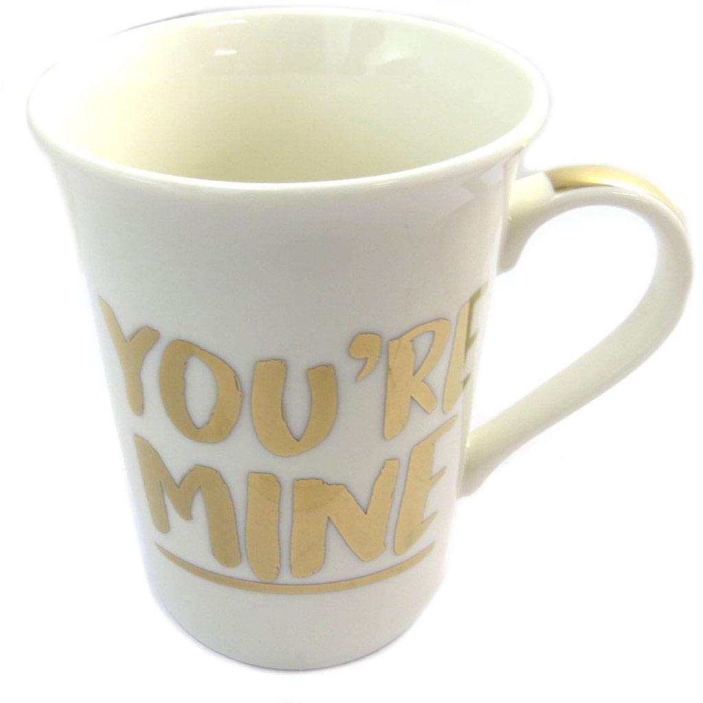 Les Trésors De Lily [P5214] - Duo of Porcelain Mugs 'You're Mine & I'm Yours' Ivory Gold (2 Mugs)