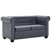 Day and Night - Day and Night 2-seater Chesterfield Sofa In Gray Artificial Suede Leather