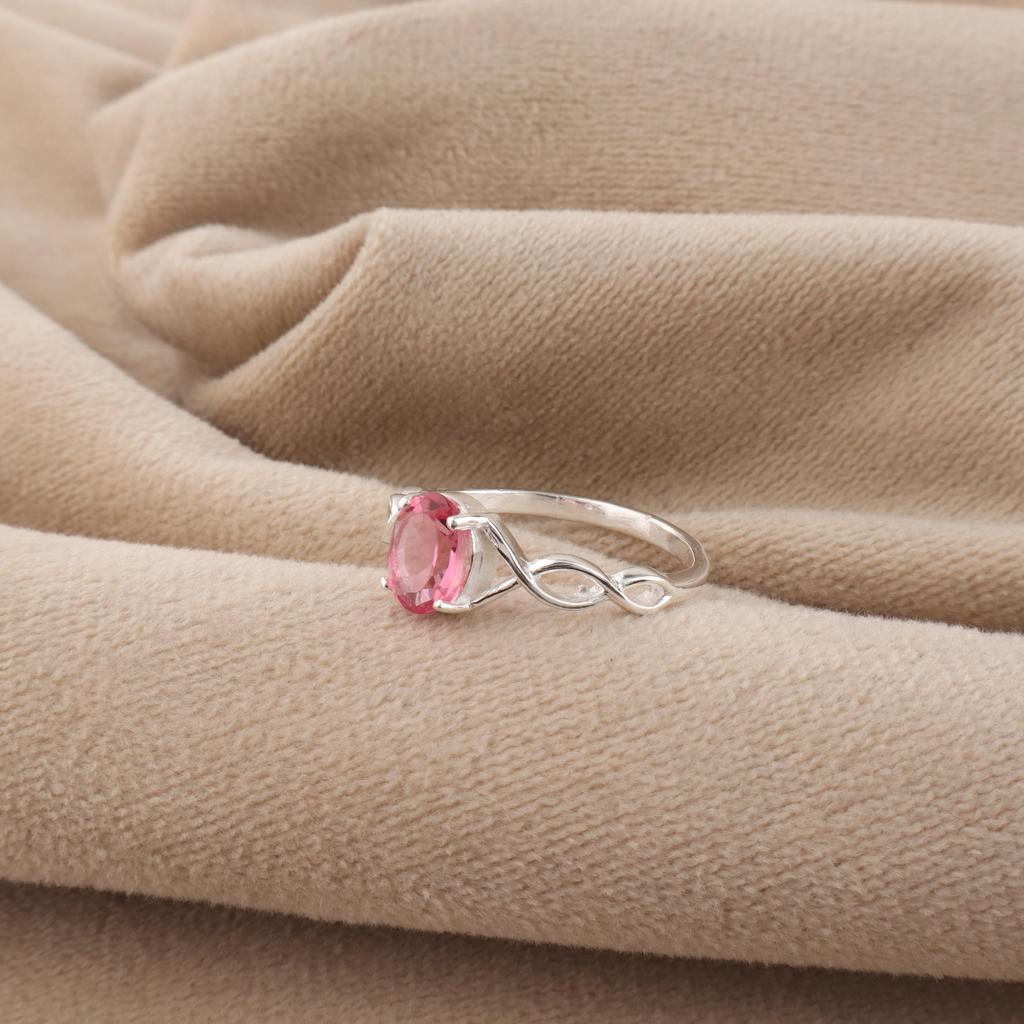 Pink Tourmaline Gemstone 925 Sterling Silver Wedding Jewelry Designer Ring For Her CZR-16-3