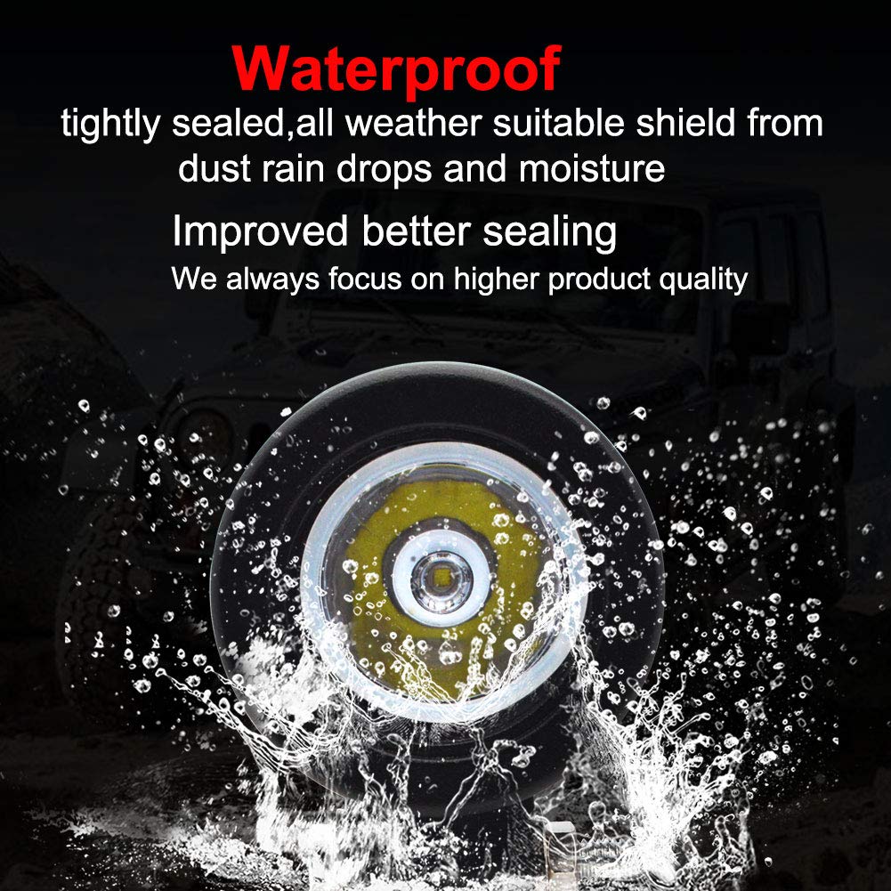 LED Work Light 10W Motorcycle Fog Lamp - 12V/24V Compatible, Compact, Waterproof IP67, Safego, Narrow Beam, Round, White, 6000K, Auxiliary Light, Mini
