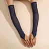 50cm Stretchy Hook Finger Gloves Sun Protection Long Fingerless Gloves Fashion Women Gloves  Bride