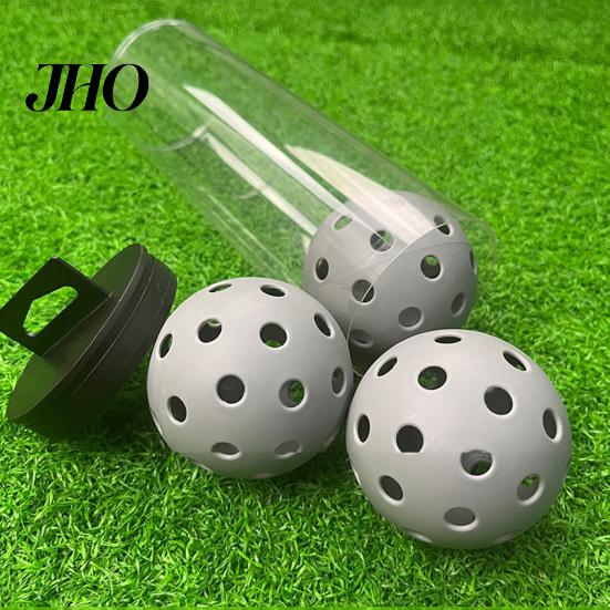 Pickleball Set 3 Stück 40 Löcher Hoher Rückprall Sichtbarkeit PE Indoor Outdoor Glatter Flug Turnier Training Übungsball Zubehör