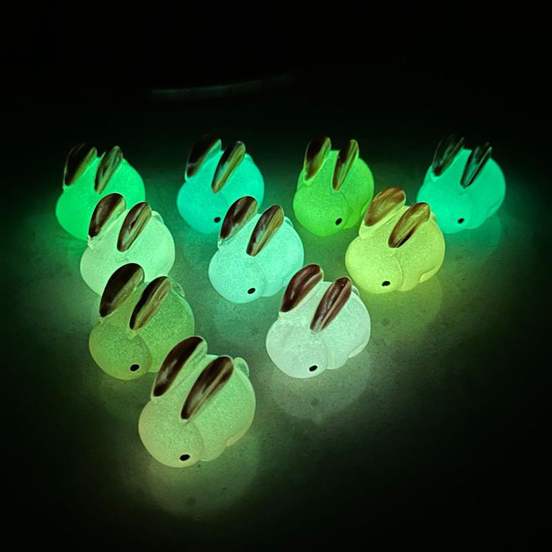 Luminous Golden-Eared Rabbit Micro Landscape Figure Ornament Outdoor Glowing Miniature Statue Potted Mini Garden Accessories