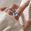 925 Sterling Silve Moonstone Irregular Ring for Women Party Gift Adjustabler Personality Korean Dropshipping