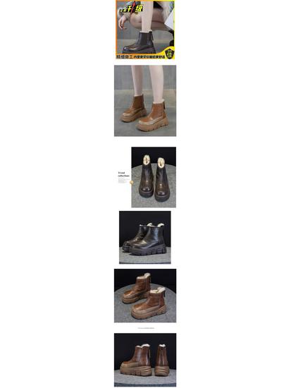 2025 Girls' Snow Boots: Winter Cotton Shoes with Fleece, Four-Season Martin Boots