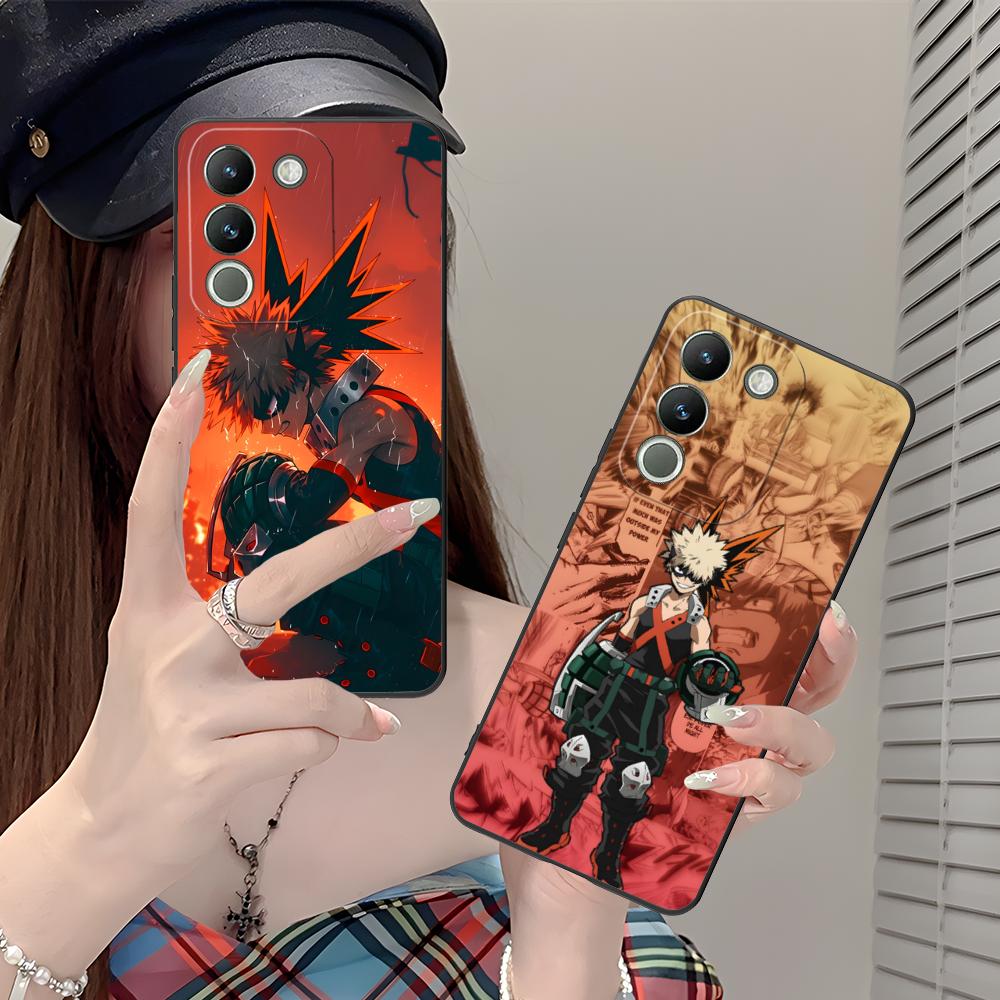 MHA Bakugo Mobile Phone Case for VIVO Y77 76 75 74 73 72 58 56 55 51 50 38 36 Y19 Y18 Y03 Y01 5G Colorful Printing Cover Luxury
