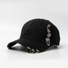 Spring and Autumn Outdoor Women Summer Baseball Cap Korean Style Studded Chain Three Rings Curved Brim Sun Hat Fashion