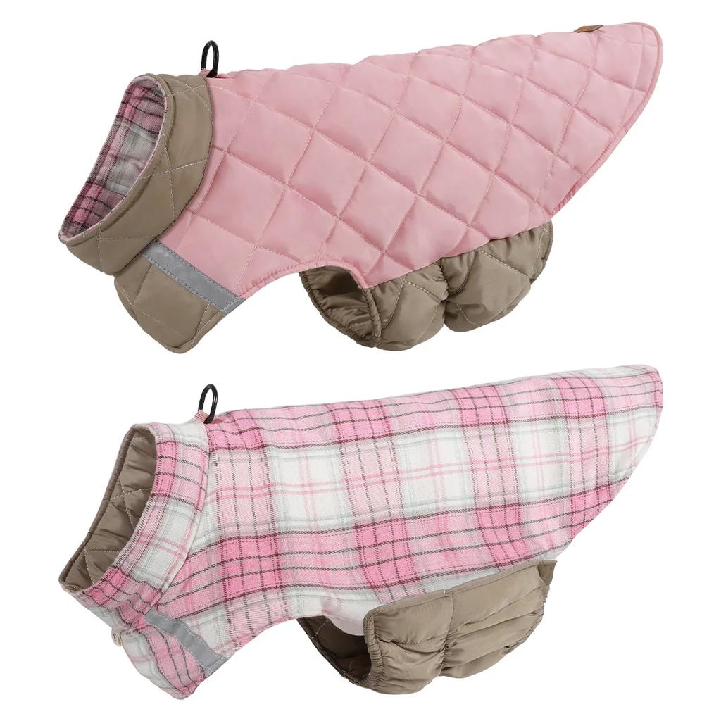 Dog winter jacket is comfortable reflective waterproof windproof lightweight and warm Dog clothing is  outdoor windproof