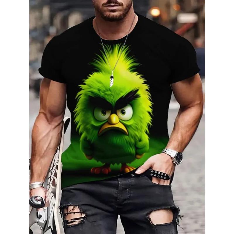 Herren Mode 3D Gedrucktes Herren T-Shirt Rundhals Kurzarm Trendige Streetwear