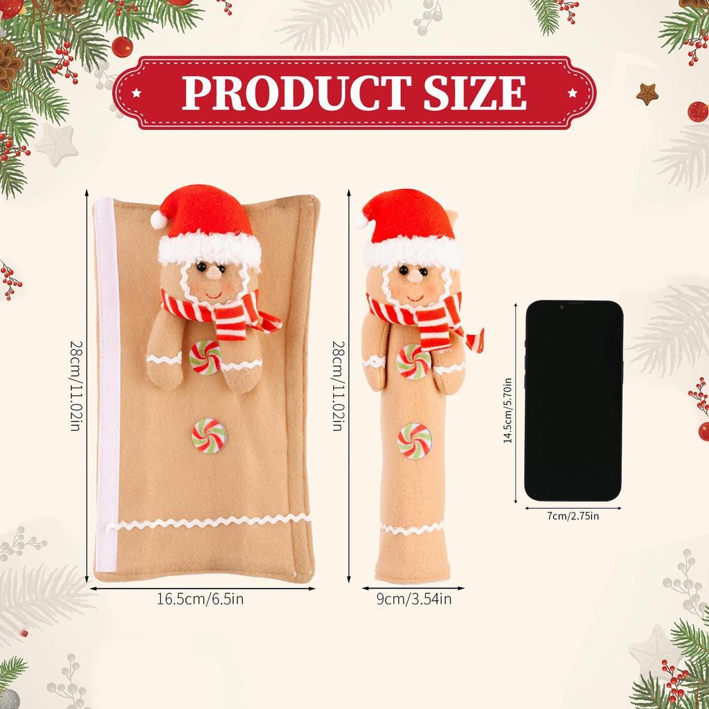 2x Christmas Refrigerator Handle Covers Kitchen Decor Fashion Dishwasher Microwave
