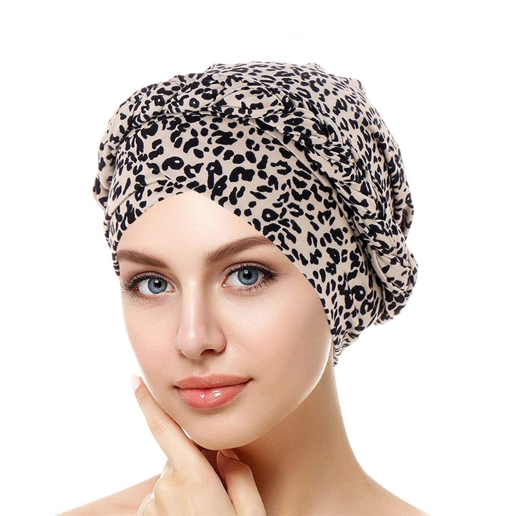 2024 New Crossed Forehead Muslim Hijab Caps Women Wrap Head Ramadan Soft Elastic Ladies Fashion Print Turban Bonnet