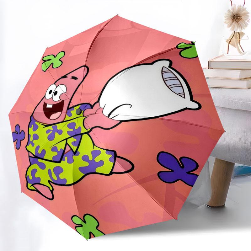 Patrick Star, automatic folding umbrella, portable and foldable design, 8 ribs, a Christmas or birthday gift.