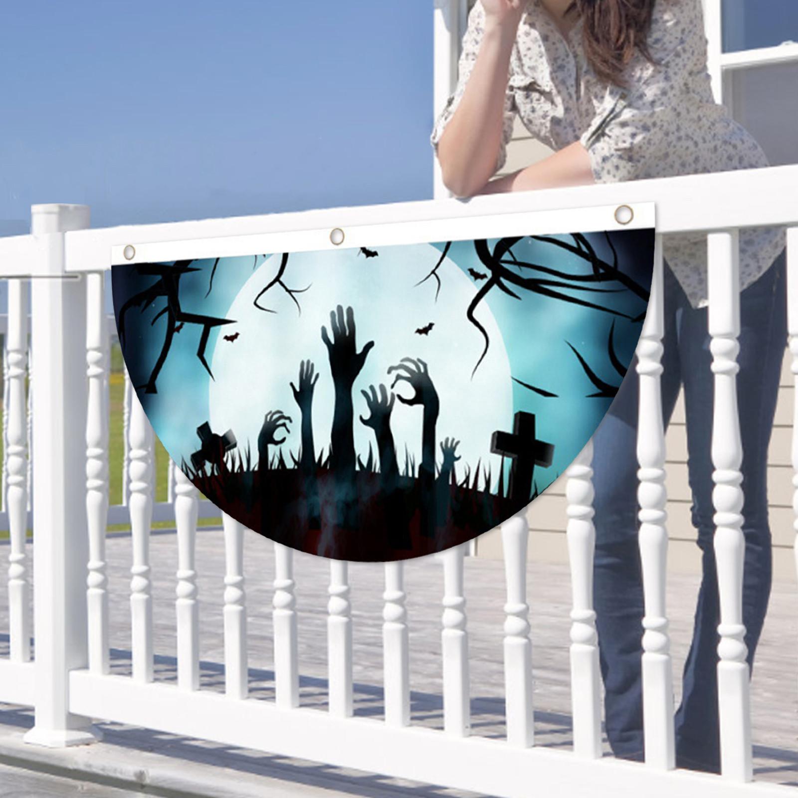 Whispers of Halloween Magic: The Enchanting Elegance and Festive Charm of the Garden Flag Pendant Halloween Decoration Hanging Flag