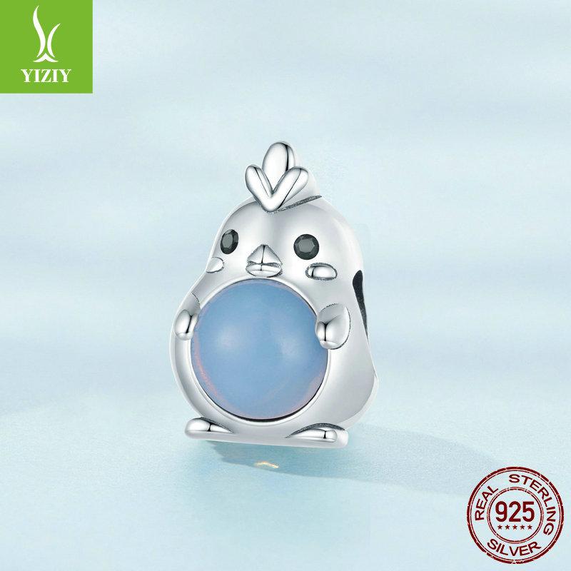 Opal Chick Bracelet Beaded, Cute Girl Heart S925 Silver Diy Beads Scc2409