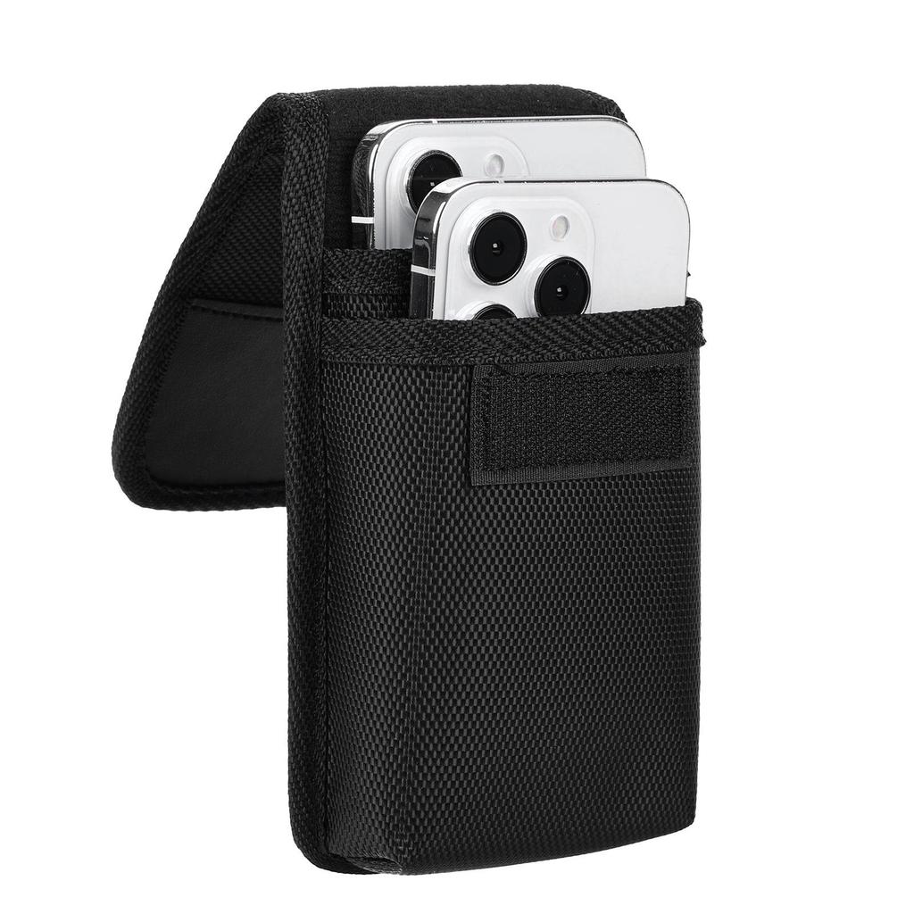Marsupio Universale Doppio per Cellulare iPhone 16 ProMax - Custodia Protettiva in Pelle Multifunzionale e Resistente